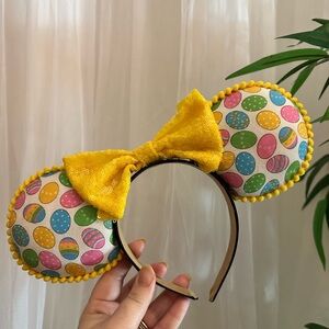 Handmade Yellow and White Easter Disney-inspired Minnie Ears